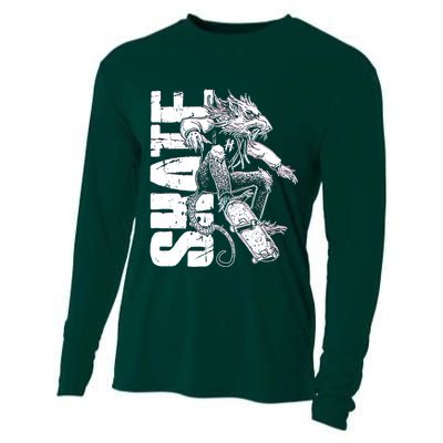 Cool Grunge Distressed Skateboarding Rat Mouse Cooling Performance Long Sleeve Crew