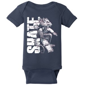 Cool Grunge Distressed Skateboarding Rat Mouse Baby Bodysuit