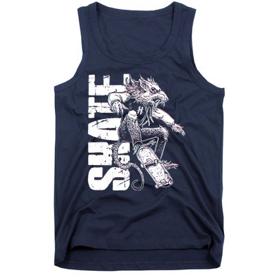 Cool Grunge Distressed Skateboarding Rat Mouse Tank Top