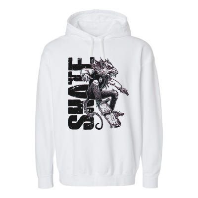 Cool Grunge Distressed Skateboarding Rat Mouse Garment-Dyed Fleece Hoodie