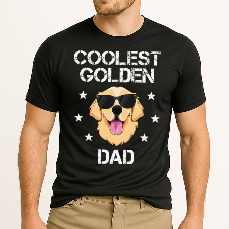Coolest Golden Dad for Retriever New Dog Owner Performance Shirt