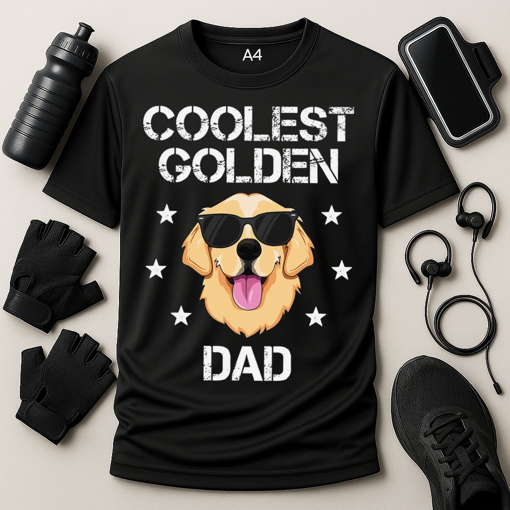 Coolest Golden Dad for Retriever New Dog Owner Performance Shirt