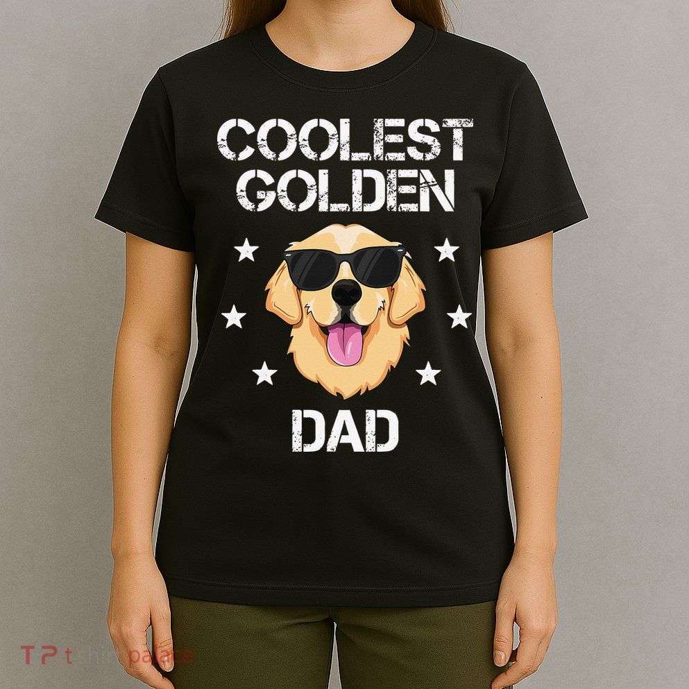 Coolest Golden Dad for Retriever New Dog Owner T-Shirt
