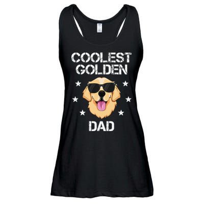 Coolest Golden Dad for Retriever New Dog Owner Ladies Essential Flowy Tank