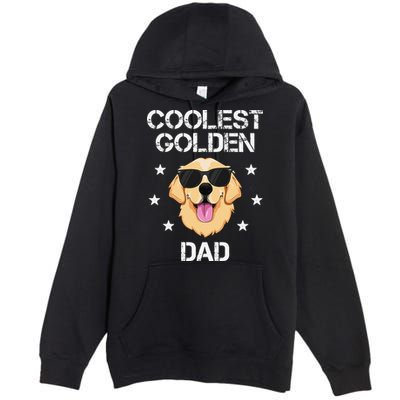 Coolest Golden Dad for Retriever New Dog Owner Premium Pullover Hoodie