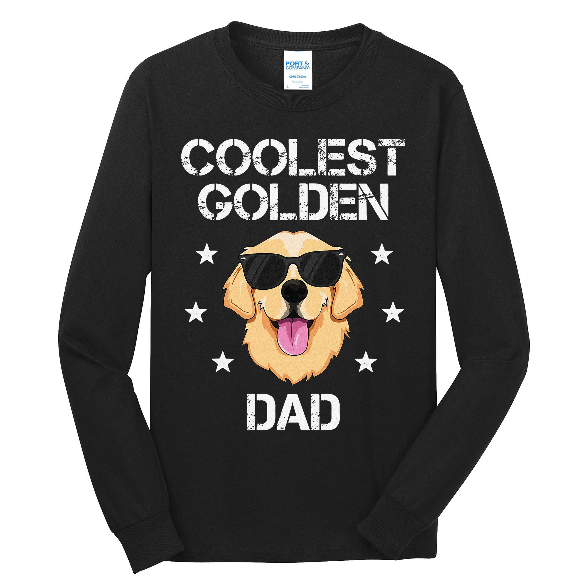 Coolest Golden Dad for Retriever New Dog Owner Tall Long Sleeve T-Shirt