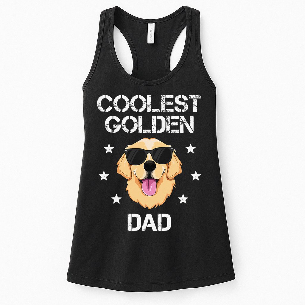 Coolest Golden Dad for Retriever New Dog Owner Womens Tank Top