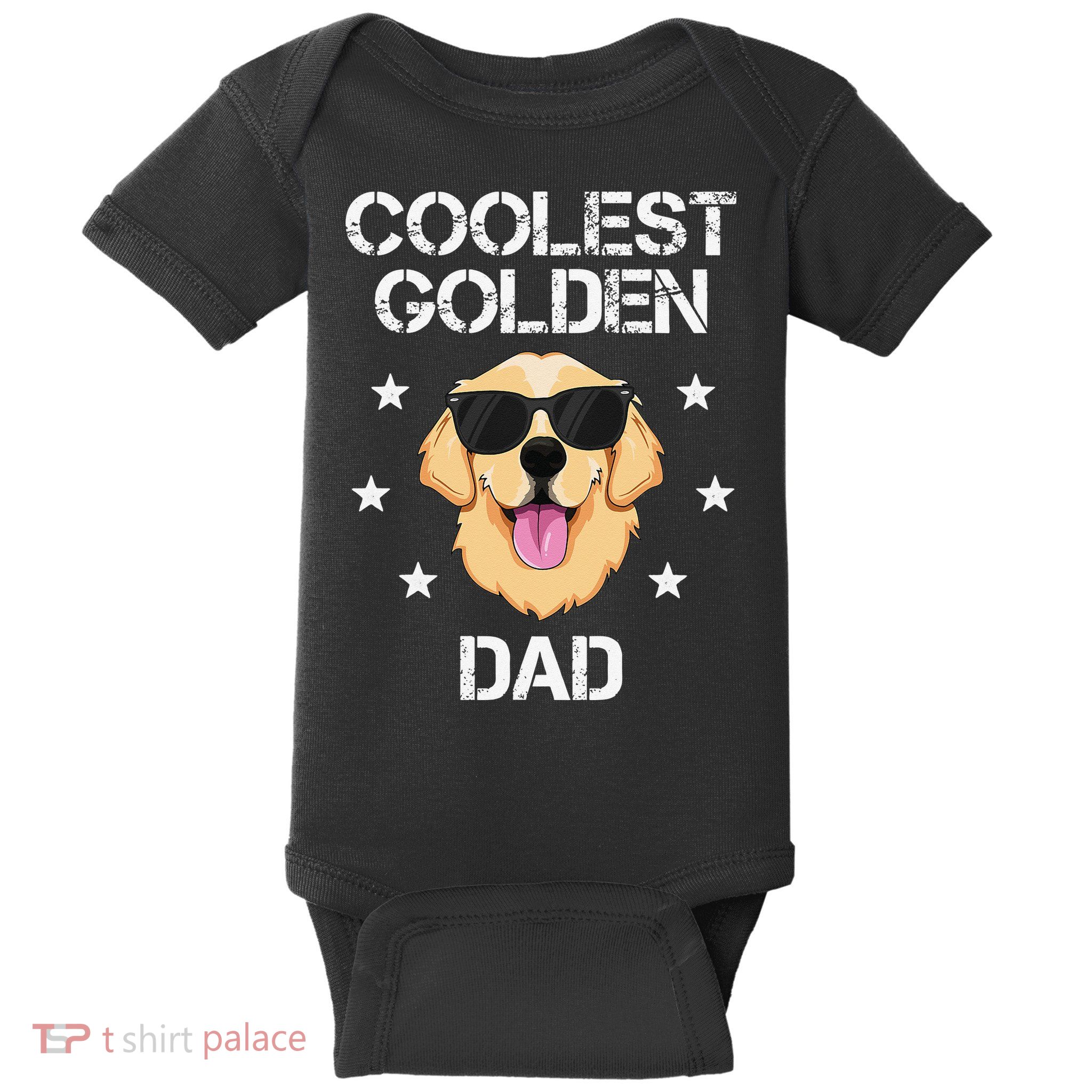 Coolest Golden Dad for Retriever New Dog Owner Baby Bodysuit