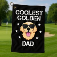 Coolest Golden Dad for Retriever New Dog Owner Golf Towel