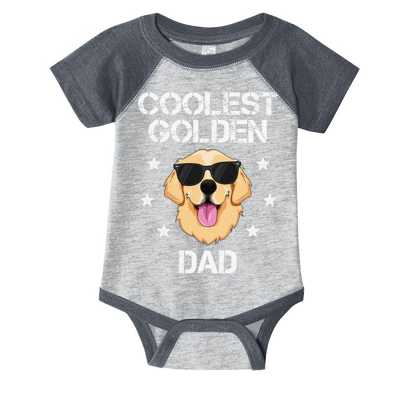 Coolest Golden Dad for Retriever New Dog Owner Infant Baby Jersey Bodysuit