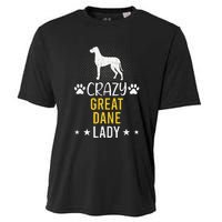 Crazy Great Dane Lady Dog Lover Cooling Performance Crew T-Shirt