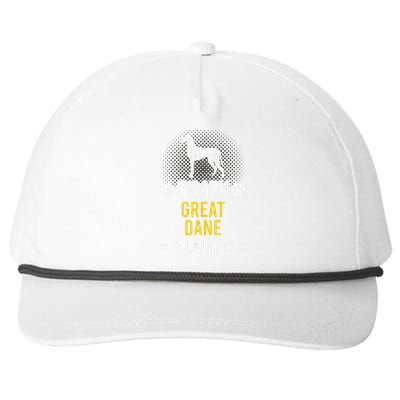 Crazy Great Dane Lady Dog Lover Snapback Five-Panel Rope Hat