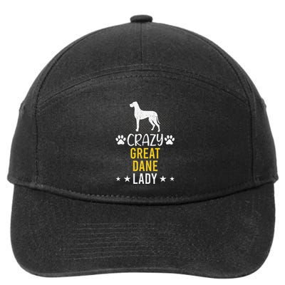 Crazy Great Dane Lady Dog Lover 7-Panel Snapback Hat