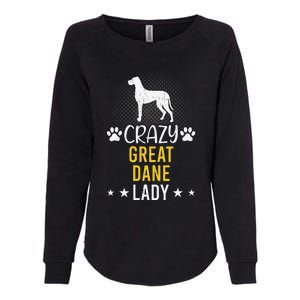 Crazy Great Dane Lady Dog Lover Womens California Wash Sweatshirt