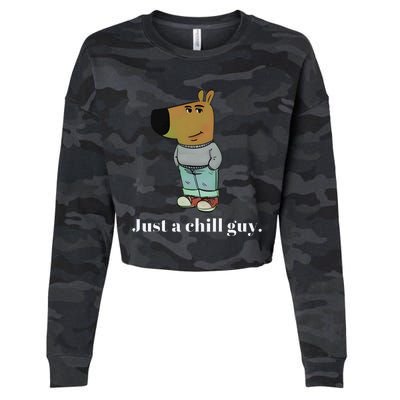 Chill Guy Dog Funny Chill Guy Meme Cropped Pullover Crew