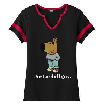 Chill Guy Dog Funny Chill Guy Meme Ladies Halftime Notch Neck Tee