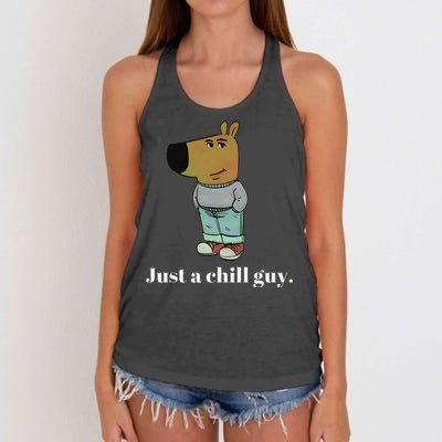 Chill Guy Dog Funny Chill Guy Meme Women's Knotted Racerback Tank