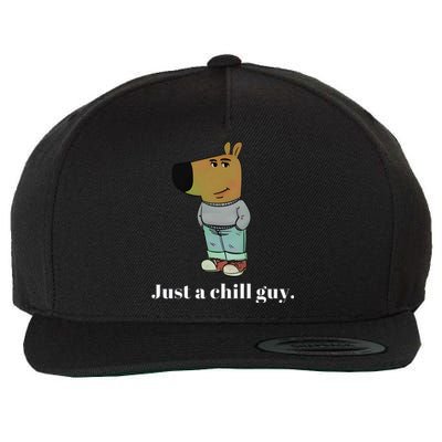 Chill Guy Dog Funny Chill Guy Meme Wool Snapback Cap