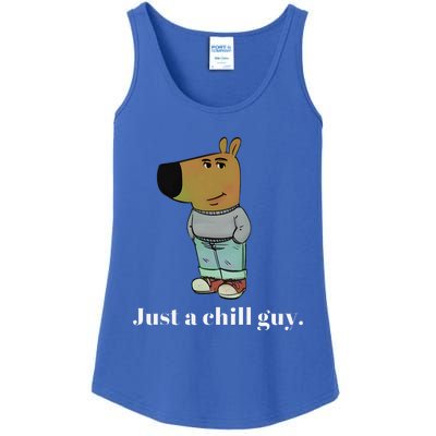 Chill Guy Dog Funny Chill Guy Meme Ladies Essential Tank