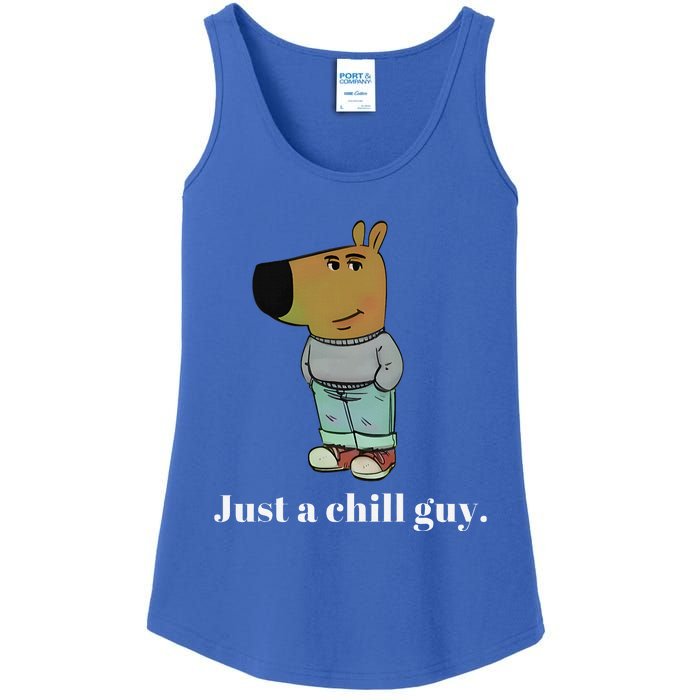 Chill Guy Dog Funny Chill Guy Meme Ladies Essential Tank