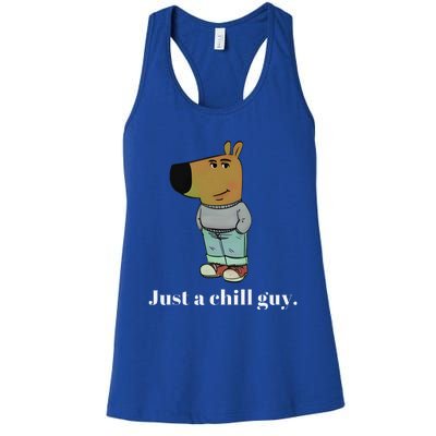 Chill Guy Dog Funny Chill Guy Meme Women's Racerback Tank