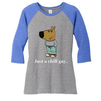 Chill Guy Dog Funny Chill Guy Meme Women's Tri-Blend 3/4-Sleeve Raglan Shirt