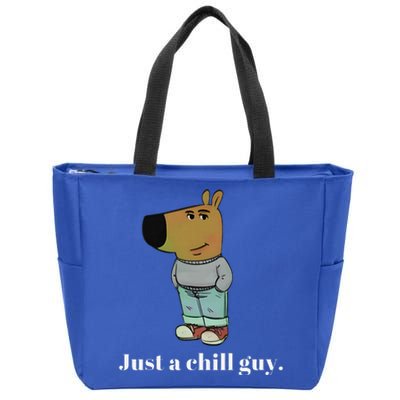 Chill Guy Dog Funny Chill Guy Meme Zip Tote Bag