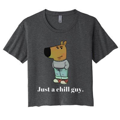 Chill Guy Dog Funny Chill Guy Meme Women's Crop Top Tee