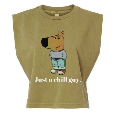 Chill Guy Dog Funny Chill Guy Meme Garment-Dyed Women's Muscle Tee