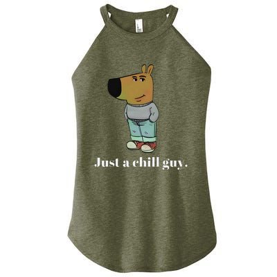 Chill Guy Dog Funny Chill Guy Meme Women's Perfect Tri Rocker Tank