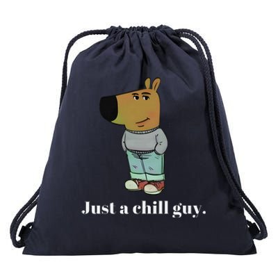 Chill Guy Dog Funny Chill Guy Meme Drawstring Bag