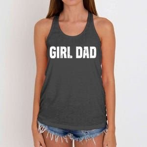 Cool Girl Dad For  Father Super Proud Dad Outnumbered Dad Women's Knotted Racerback Tank