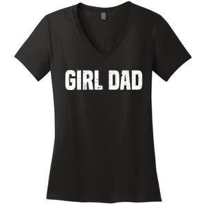 Cool Girl Dad For  Father Super Proud Dad Outnumbered Dad Women's V-Neck T-Shirt