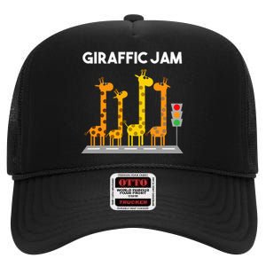 Cute Giraffe Design Safari Giraffe Lover High Crown Mesh Back Trucker Hat