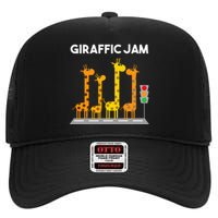 Cute Giraffe Design Safari Giraffe Lover High Crown Mesh Back Trucker Hat