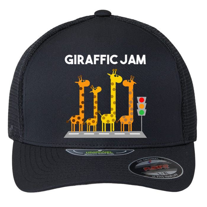 Cute Giraffe Design Safari Giraffe Lover Flexfit Unipanel Trucker Cap