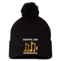 Cute Giraffe Design Safari Giraffe Lover Pom Pom 12in Knit Beanie