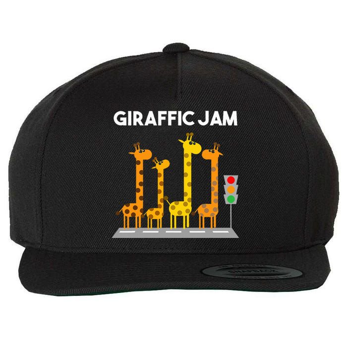 Cute Giraffe Design Safari Giraffe Lover Wool Snapback Cap