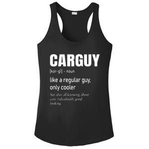 Car Guy Definition Mechanic Auto Racing Men Ladies PosiCharge Competitor Racerback Tank