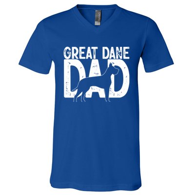 Cute Great Dane Dog Dad Puppy Lover Father Cute Gift V-Neck T-Shirt