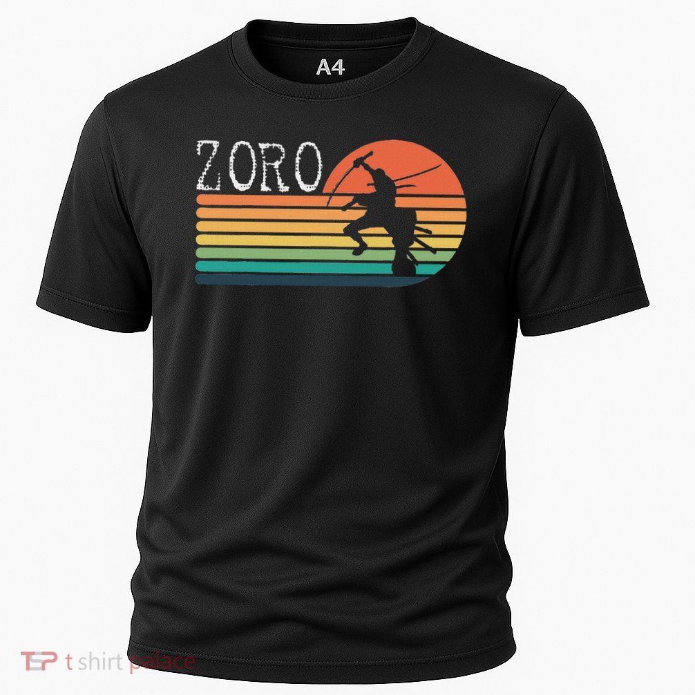 Cool Graphic Design Zoro Samurai Pirate Sunset Cooling Performance Crew T-Shirt