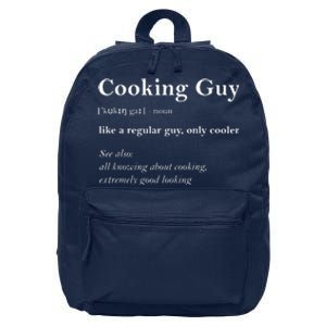 Cooking Guy Definition Funny Boy Cooking Gift Cook 16 in Basic Backpack