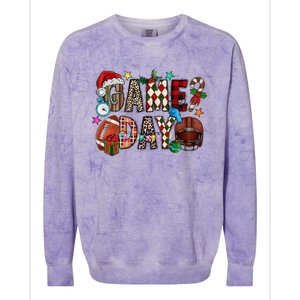 Christmas Game Day Football Lover Xmas Holiday Gift Colorblast Crewneck Sweatshirt