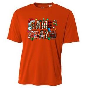 Christmas Game Day Football Lover Xmas Holiday Gift Cooling Performance Crew T-Shirt