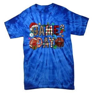 Christmas Game Day Football Lover Xmas Holiday Gift Tie-Dye T-Shirt