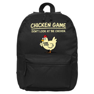 Chicken Game Don't Look At The Chicken Funny Game Over 16 in Basic Backpack