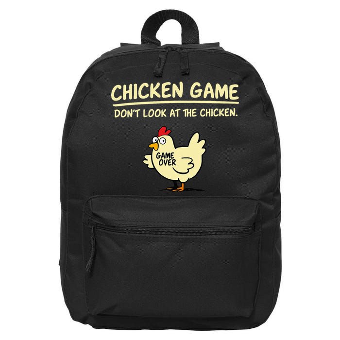 Chicken Game Don't Look At The Chicken Funny Game Over 16 in Basic Backpack