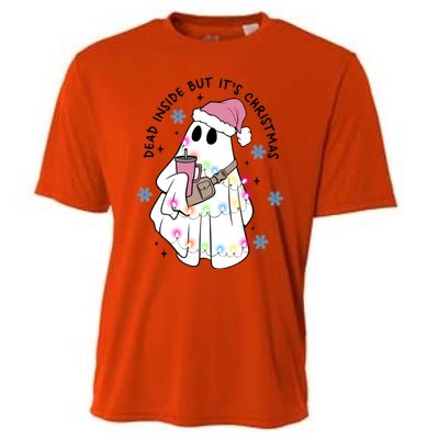 Cute Ghost Dead Inside But ItS Christmas Coffee Lovers Great Gift Cooling Performance Crew T-Shirt