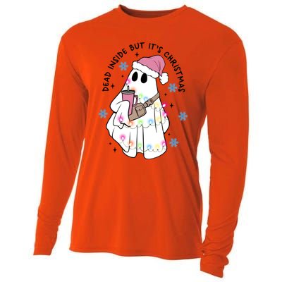 Cute Ghost Dead Inside But ItS Christmas Coffee Lovers Great Gift Cooling Performance Long Sleeve Crew