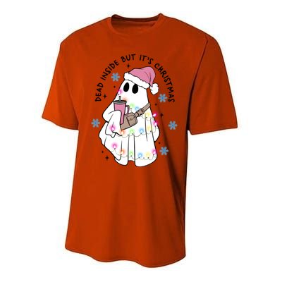 Cute Ghost Dead Inside But ItS Christmas Coffee Lovers Great Gift Performance Sprint T-Shirt